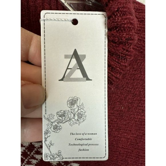 AZ Cape Poncho With Sleeves Red With Boho Aztec Design - Picture 5 of 11